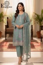 Ossm- Full Heavy Luxury Unstitched 3 – Piece Collection | Heavy Embroidered Suit | D#-SB 590