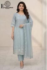 AZURE- Heavy Luxury Organza Lawn Unstitched 3Piece Collection | D#-SB 516