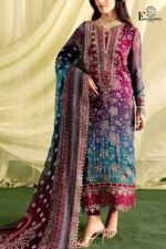 NUREH -PREMIUM Printed Lawn Ensemble with Appliqué Embroidery & Chiffon Dupatta I UNSTITCHED 3-PIECE SUIT I D#NSG-700