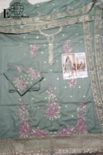 Ossm- Full Heavy Luxury Unstitched 3 – Piece Collection | Heavy Embroidered Suit | D#-SB 590 - Image 4