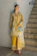 ELAF PREMIUM SIGNATURE - Elegant Digital Print | 3-Piece Lawn Suit | with Organza Embroidery | ETS-03B SUNGLOW