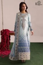 NUREH - DESIGNER Printed Lawn I 3-Piece Unstitched Suit I with Embroidered Appliqué Work I D#NP-698 - Image 2