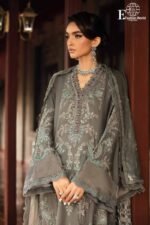 MARIA.B - Luxury Printed Lawn | 3-Piece UNSTITCHED | with Heavy Embroidered Organza Border | D-09| - Image 2