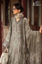 MARIA.B - Luxury Printed Lawn | 3-Piece UNSTITCHED | with Heavy Embroidered Organza Border | D-09| - Image 4