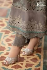 MARIA.B - Luxury Printed Lawn | 3-Piece UNSTITCHED | with Heavy Embroidered Organza Border | D-09| - Image 7