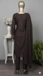 Peach by Rivaaj Mahrose Serafina Series SC-296A – 3-Piece Unstitched Embroidered Cotton Slub Suit with Chiffon Dupatta - Image 3