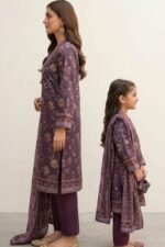 Mom & Daughter Matching Pair | 3-Piece Printed Lawn Stitched Suits BY FASHION WORLD - Image 2