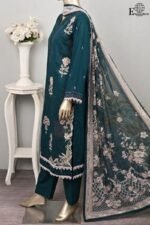 Peach by Rivaaj Serafina Series SC-422B – 3-Piece Unstitched Embroidered Jacquard Cambric Suit with Chiffon Dupatta - Image 2