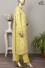 Peach by Rivaaj Serafina Signature SC-425A Unstitched 3 Piece Embroidered Jacquard Suit with Chiffon Dupatta – Yellow Festive Collection - Image 2