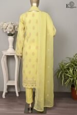Peach by Rivaaj Serafina Signature SC-425A Unstitched 3 Piece Embroidered Jacquard Suit with Chiffon Dupatta – Yellow Festive Collection - Image 3
