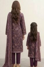 Mom & Daughter Matching Pair | 3-Piece Printed Lawn Stitched Suits BY FASHION WORLD - Image 3