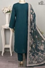 Peach by Rivaaj Serafina Series SC-422B – 3-Piece Unstitched Embroidered Jacquard Cambric Suit with Chiffon Dupatta - Image 3